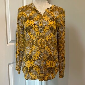 Talbots pullover long sleeved shirt. Paisley.